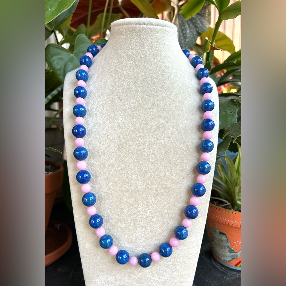 Pink & Blue Beaded necklace